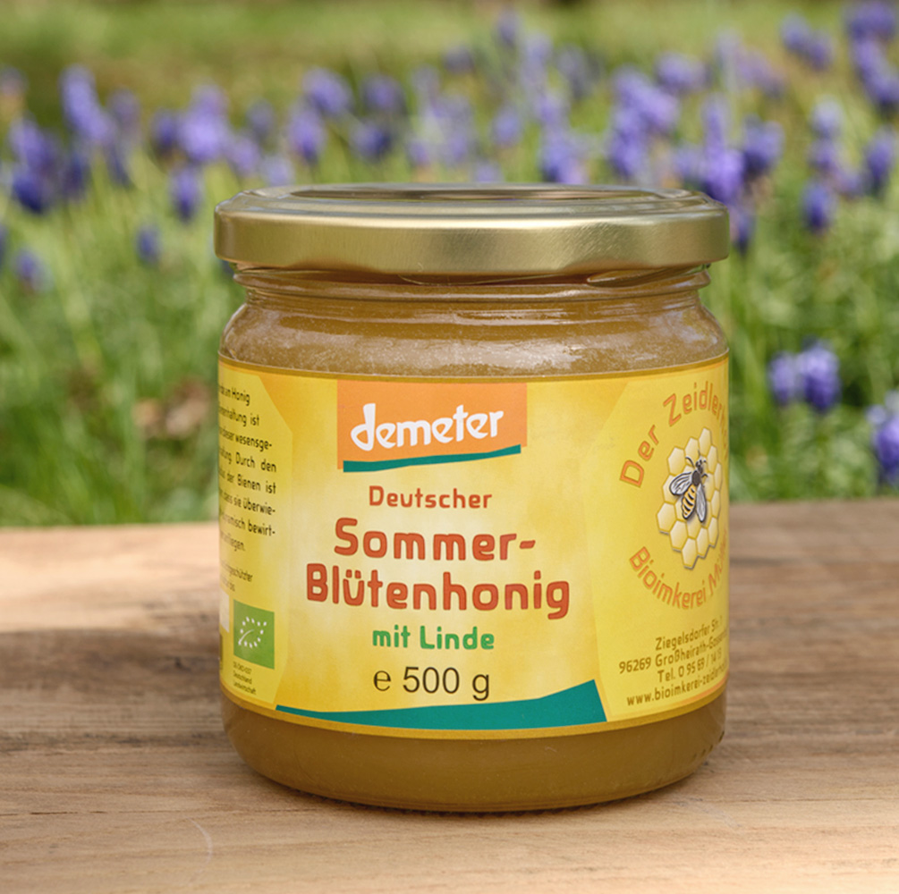 Demeter Sommer-Blütenhonig mit Linde 500g